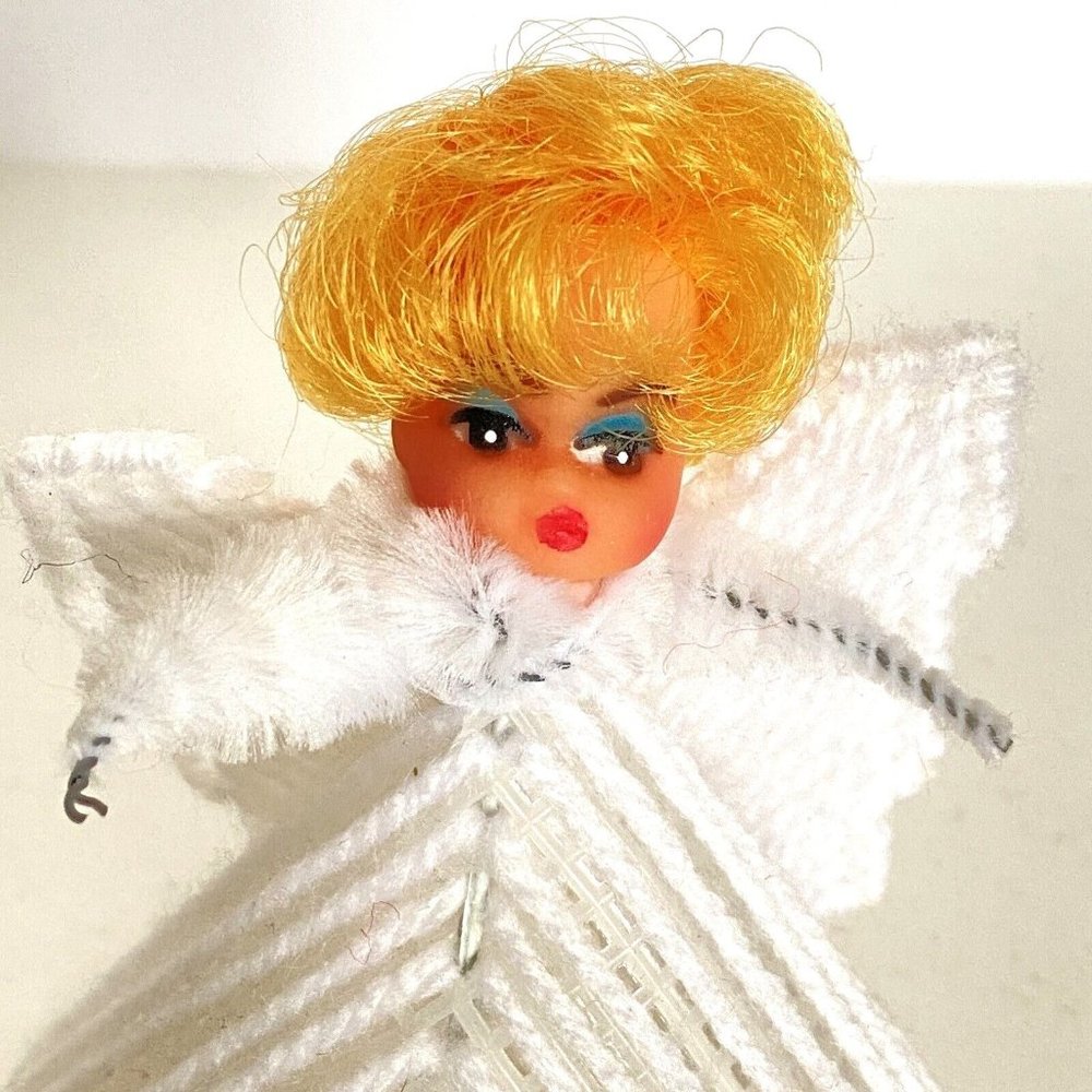 Handmade Plastic Yarn Chenille Cleaner Angel Doll Mini Tree Topper Ornament